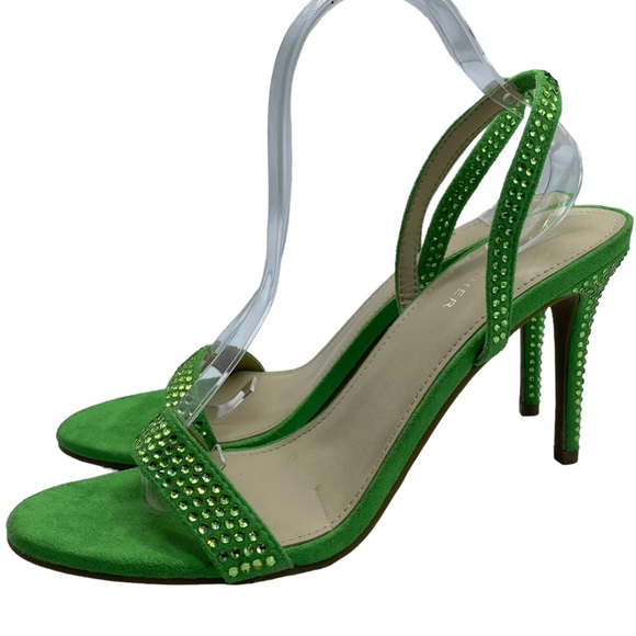 Marc Fisher Shoes - Marc Fisher Betila Green Slingback Heels Glass Rhinestones Size 10